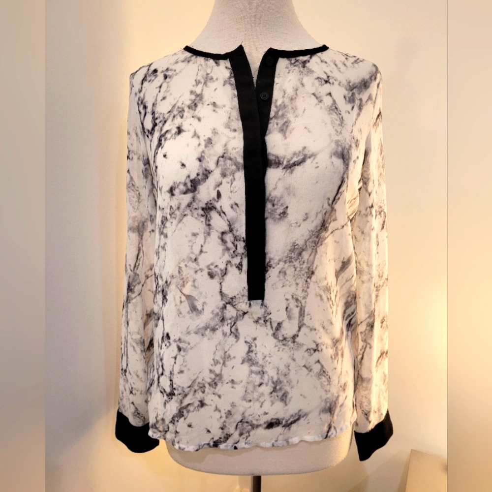 Sheer Marbled Blouse